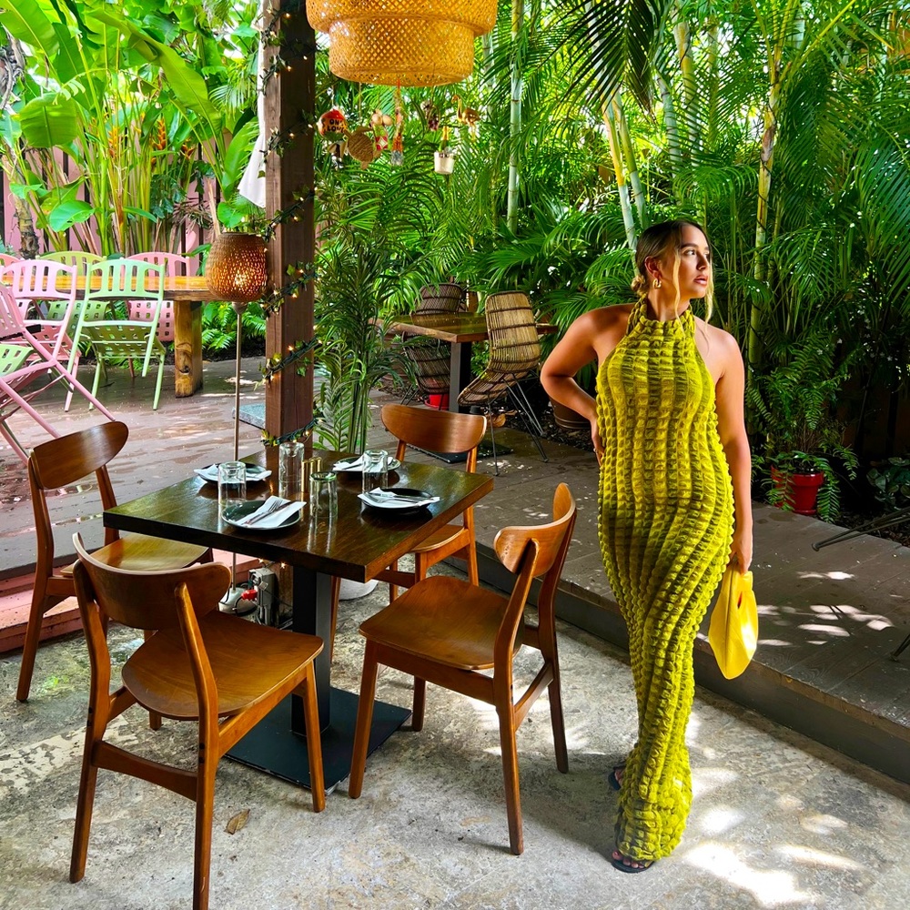 Popcorn Texture Maxi Dress Gem